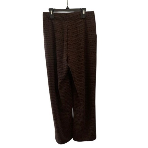 Max Studio London Retro Houndstooth Wide Leg Pants Women Size S Fall Brown Black - Picture 9 of 9